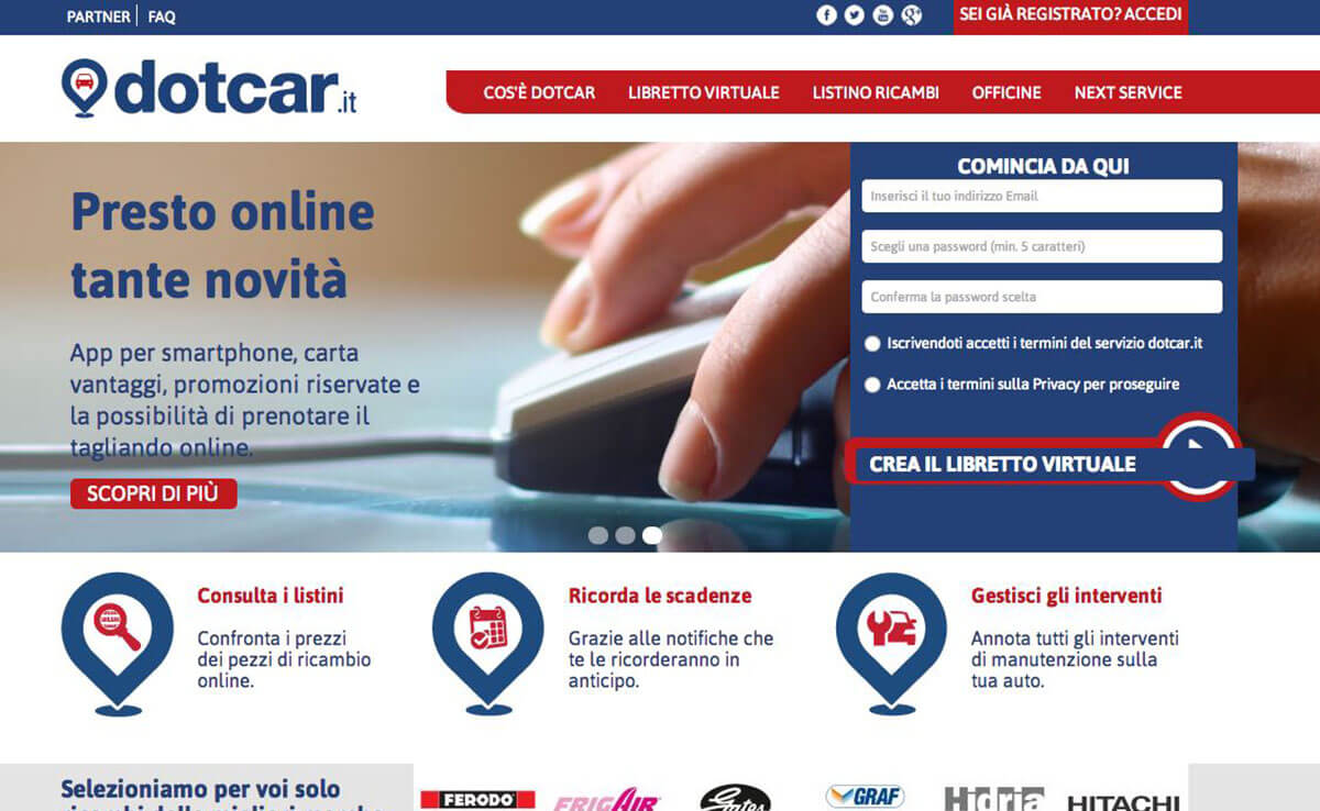 Sito Web CMS Ricambi Auto Dotcar
