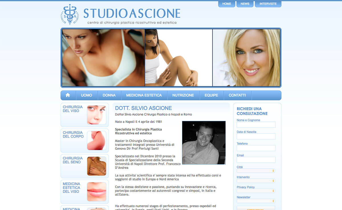 Sito Web CMS Chirurgia Plastica - Studio Ascione